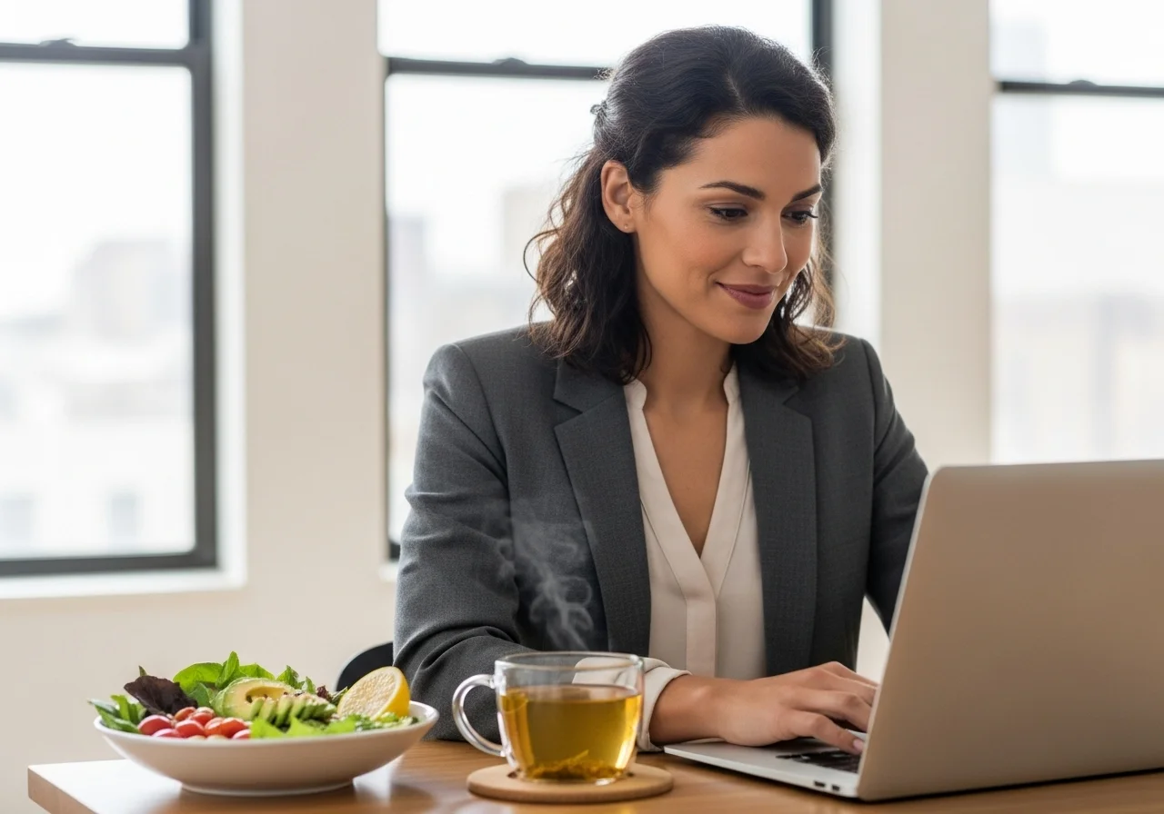 Woman preparing a healthy keto lunch